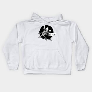 Winged Skeleton Grunge Kids Hoodie